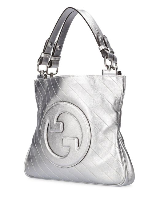 Gucci White Blondie Leather Tote Bag