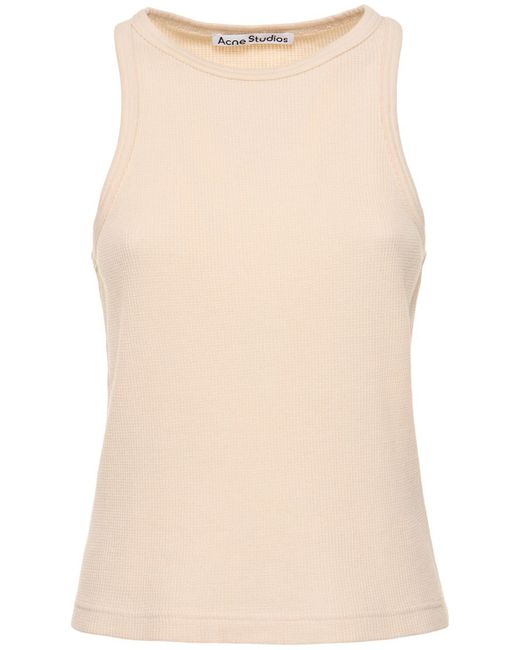 Acne Natural Cotton Jersey Tank Top