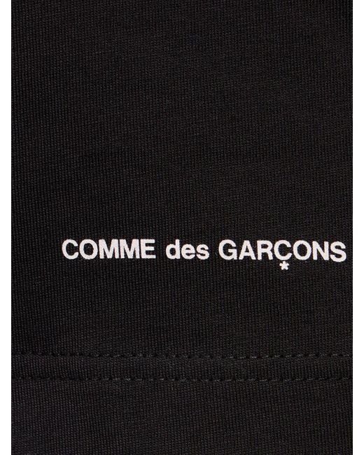 Camiseta de algodón con logo estampado Comme des Garçons de hombre de color Black