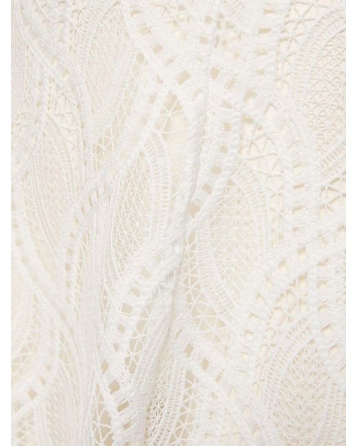 Robe courte en crochet à col bardot Ermanno Scervino en coloris White