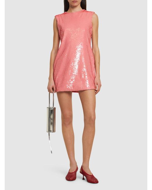 J.W. Anderson Pink Mini-etuikleid Mit Pailletten