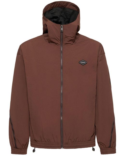 Unknown Brown Zip-up Track Jacket W/ Hood for men