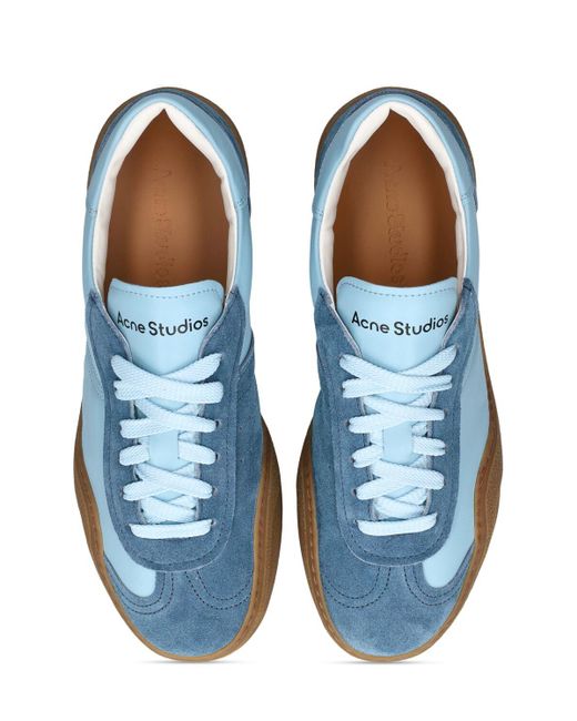 Acne Blue Bars Leather Sneakers