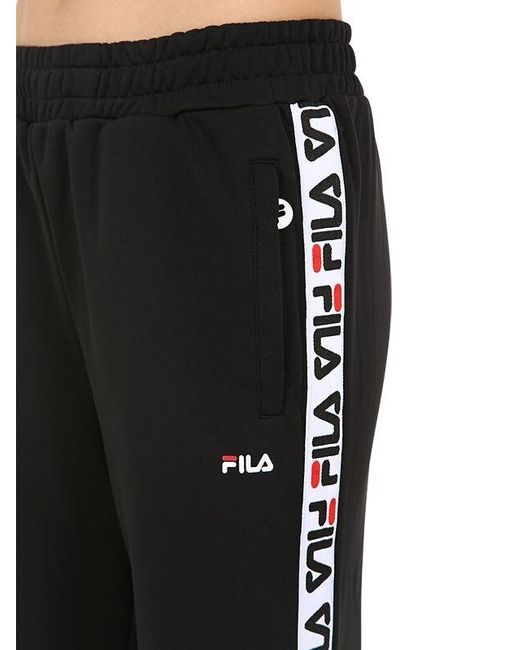 Fila Thora Track Pants W/ Logo Side Bands in Black - Lyst