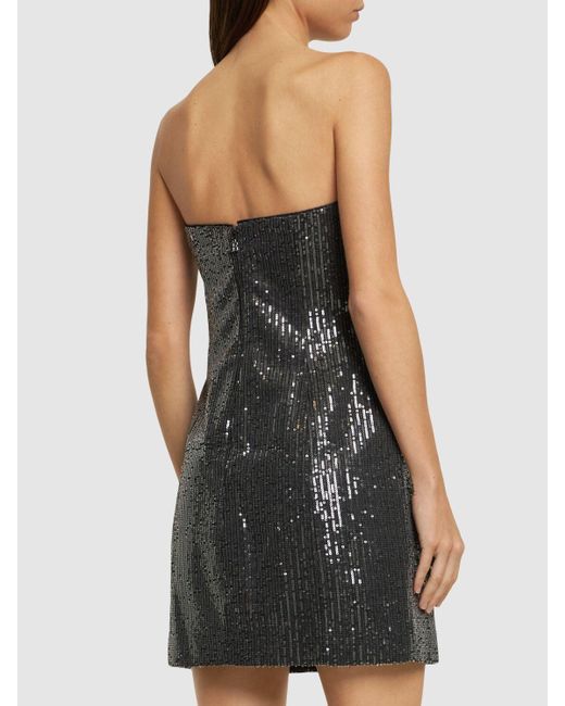 ROTATE BIRGER CHRISTENSEN Black Sequined Twill Mini Dress