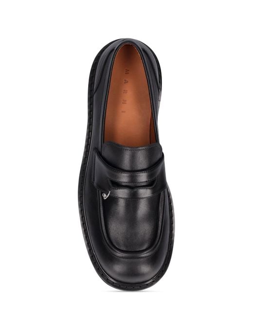Marni Black Leather Loafers for men