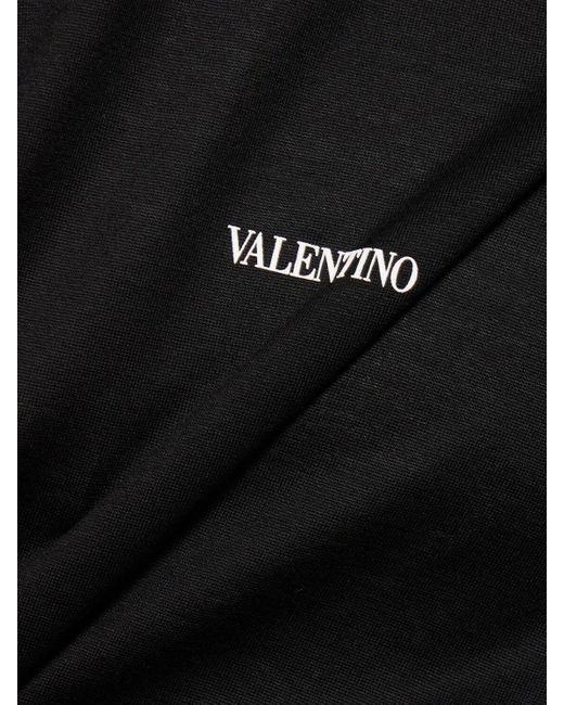 Valentino Gestreiftes T-shirt Aus Baumwolle in Black für Herren