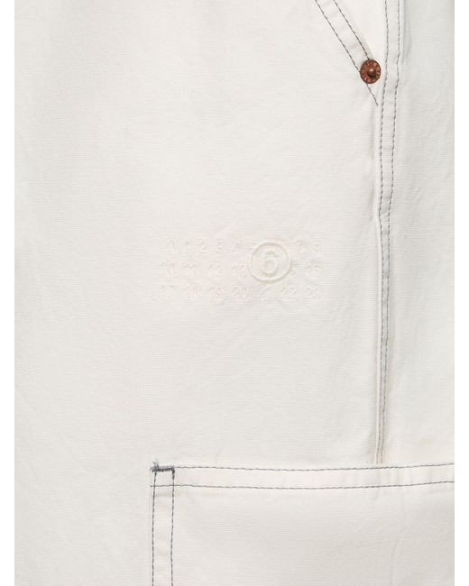 MM6 by Maison Martin Margiela White Cotton Canvas Cargo Pants for men