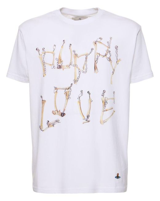 Vivienne Westwood T-shirt Aus Baumwolle Mit Knochendruck in White für Herren