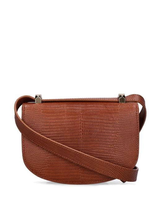 A.P.C. Mini Genève Lizard Embossed Leather Bag in Brown | Lyst UK