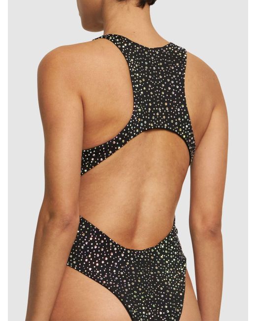 Leslie Amon Black Dua Embellished Bodysuit