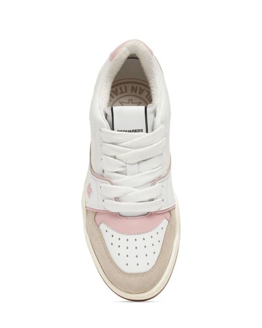 Sneakers spiker in pelle di DSquared² in White
