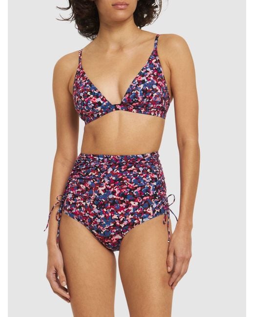 Isabel Marant Purple Niall Printed Triangle Bikini Top