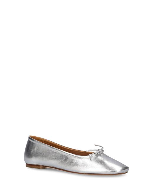 Aeyde White 10mm Delfina Laminated Leather Flats