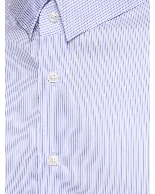 Giorgio Armani Blue Striped Cotton Shirt for men