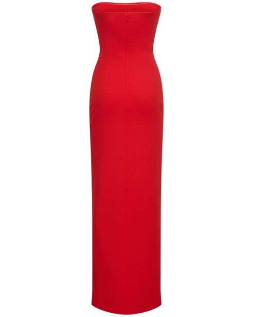 Solace London Red Bysha Strapless Stretch-crepe Maxi Dress