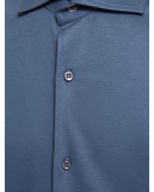 Loro Piana Blue Andrew Ml Cotton Jersey Shirt for men