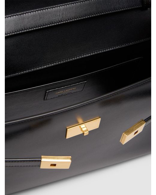 Saint Laurent Black Manhattan Box Leather Shoulder Bag