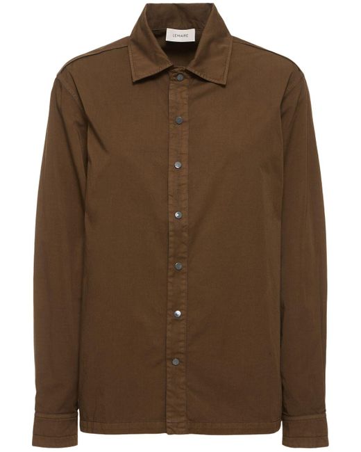 Lemaire Brown Cotton Poplin Shirt