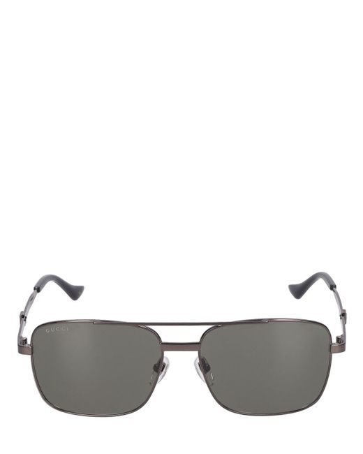 Gucci Gray gg1441s Square Metal Sunglasses for men