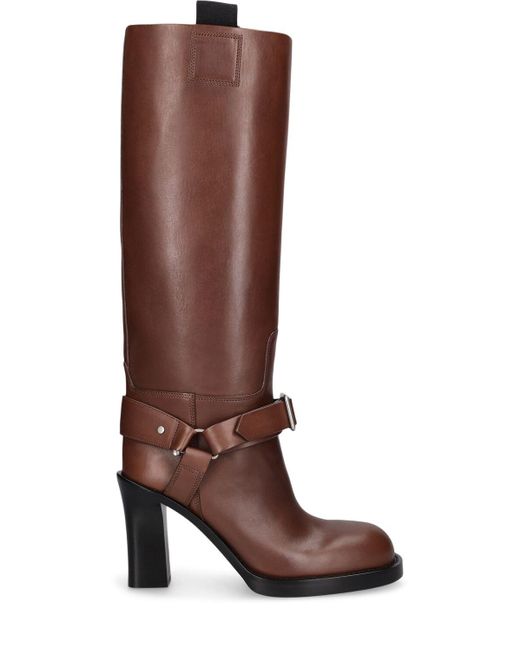 Burberry Brown 100mm Lf Stirrup Leather Tall Boots
