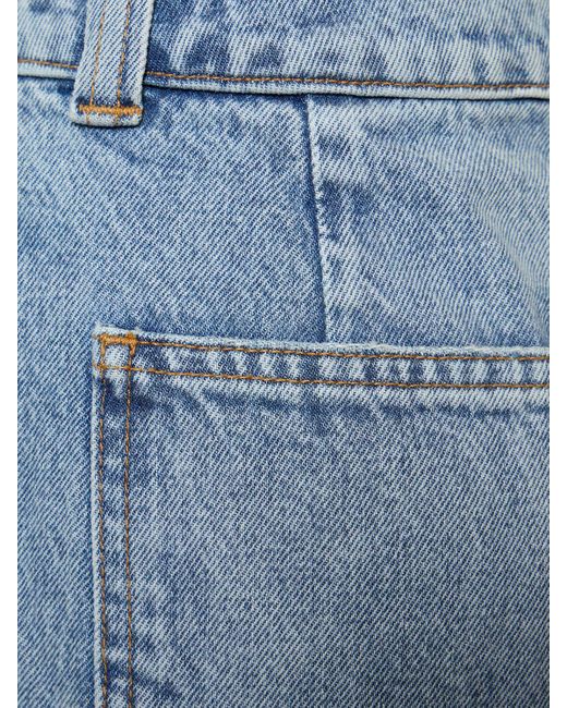 Jeans larghi isla in denim di cotone di Khaite in Blue