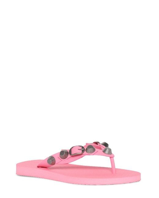 Balenciaga Pink 20mm Cagole Rubber Flip Flops