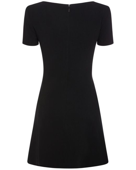 Versace Black Stretch Cady Short Sleeved Mini Dress