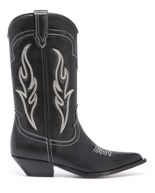 Sonora Boots Black 35mm Santa Fe Leather Tall Boots