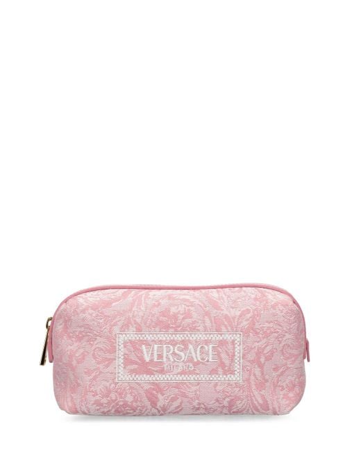 Beautycase / logo jacquard di Versace in Pink