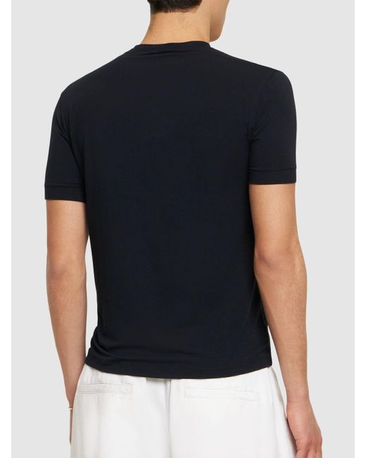 メンズ Giorgio Armani ビスコースジャージーtシャツ Black