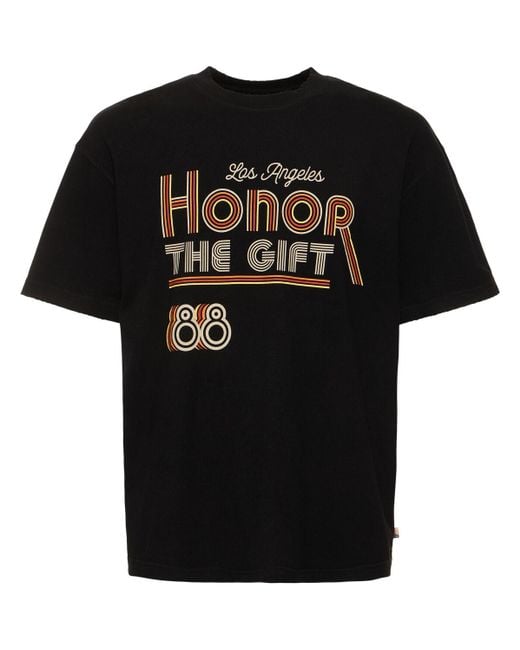 Honor The Gift Black A-spring Retro Honor Cotton T-shirt for men