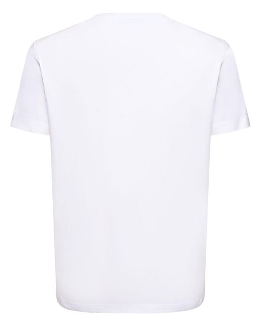T-shirt col en v en jersey de coton à logo DSquared² pour homme en coloris White