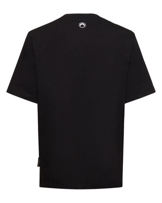 メンズ MARINE SERRE オーガニックコットンジャージーtシャツ Black