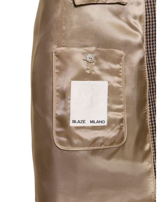 Blazé Milano Brown Ambra Silk Long Blazer