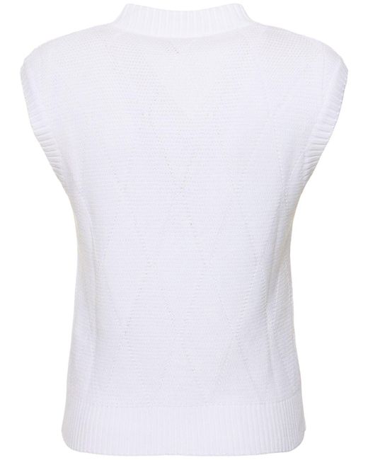 Gilet zebio in maglia di cotone di Max Mara in White