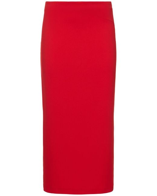 ANDREADAMO Red Technical Split Midi Skirt