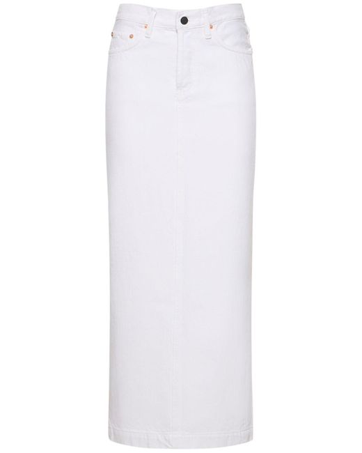 Wardrobe NYC White Straight Denim Maxi Skirt