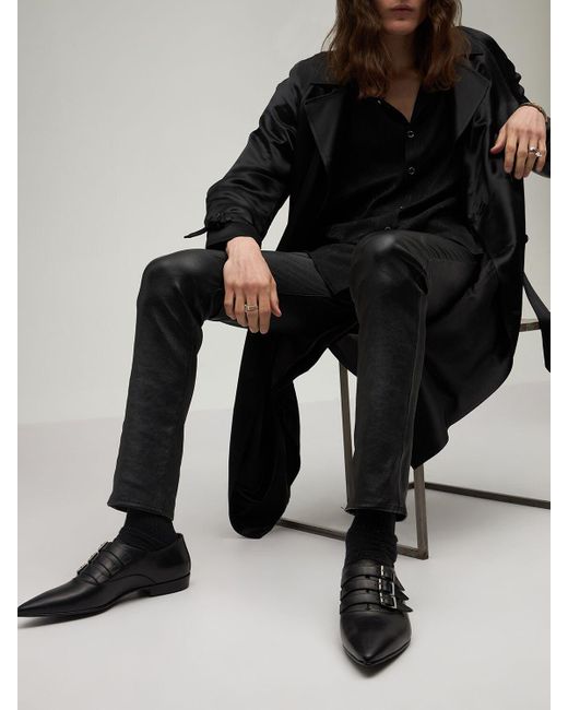 Saint Laurent Stan Leather Strap Boots 