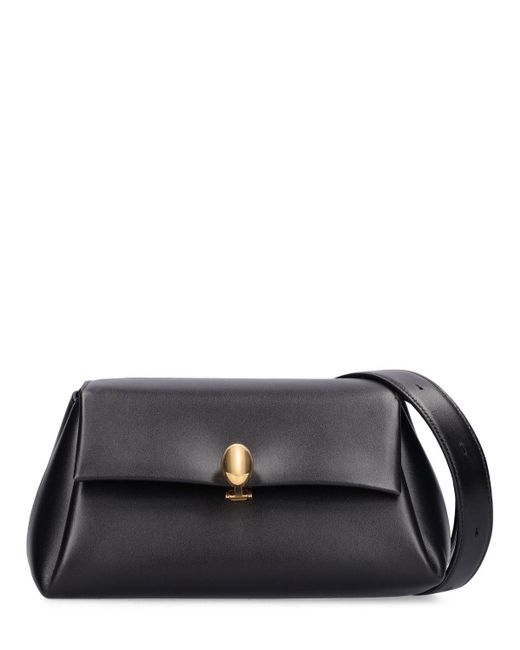 Jil Sander Medium Almond Leather Shoulder Bag in Black | Lyst