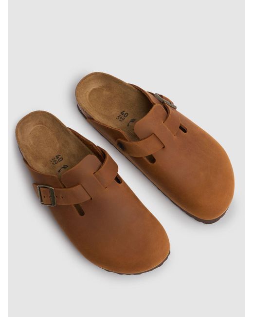 Birkenstock Brown Damen Geölte Leder-Mules „Boston“