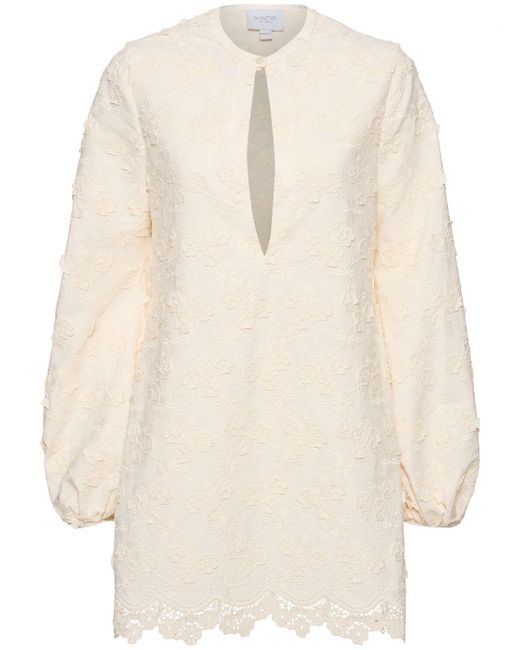 Giambattista Valli ポプリンミニドレス Natural