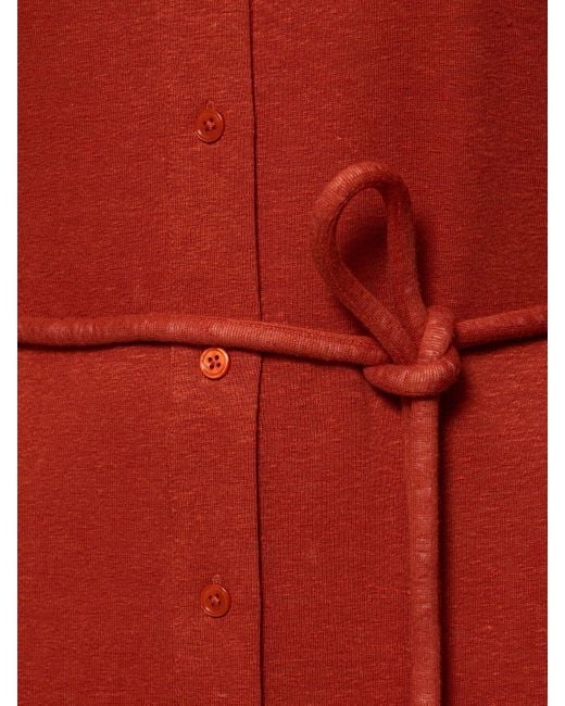 Max Mara Red Bormida Linen Jersey Shirt Dress