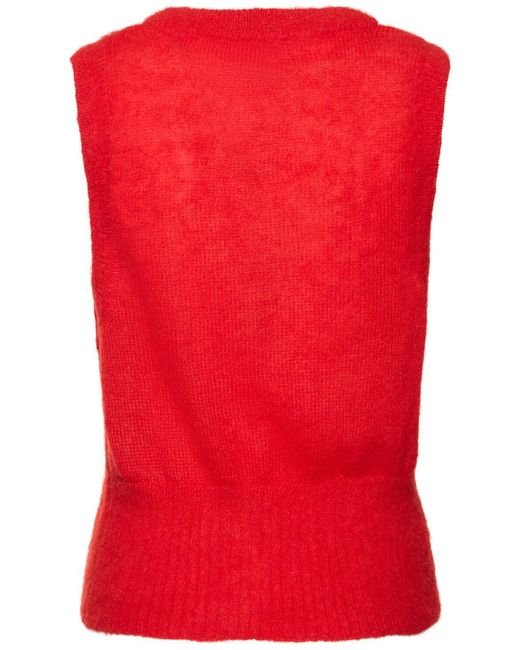 Ganni モヘアブレンドベスト Red