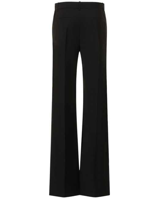 Pantalon ample en laine et mohair taille haute Valentino en coloris Black