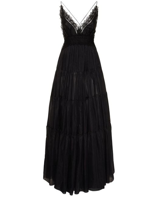 Femme Robe Longue En Coton Mélangé Ermanno Scervino en coloris Black