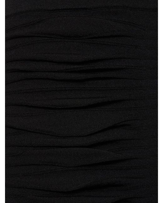 ANDREADAMO Black Midirock Aus Viskosemischjersey "x-ray"