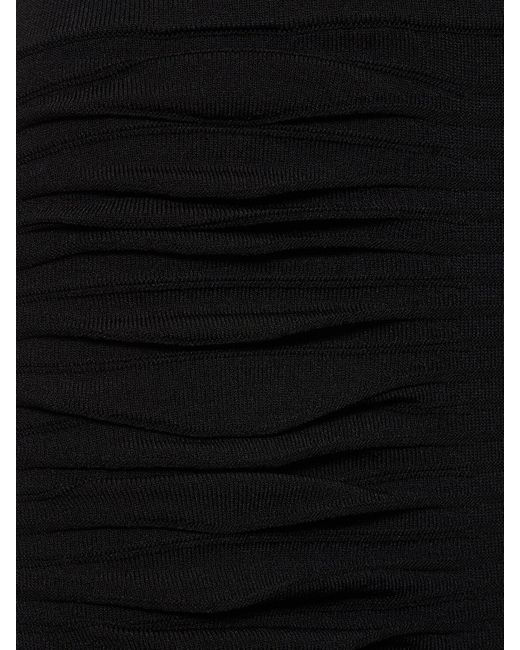 ANDREADAMO Black X-Ray Viscose Blend Knit Midi Skirt