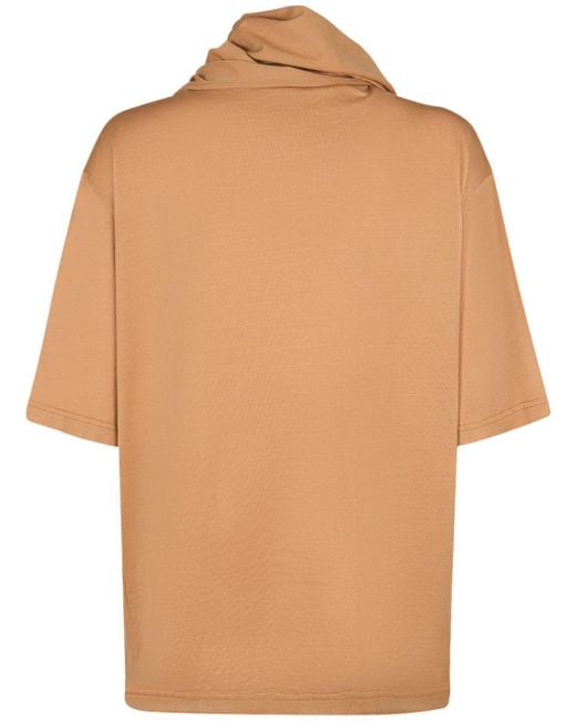 Camiseta de algodón con bufanda Lemaire de color Brown