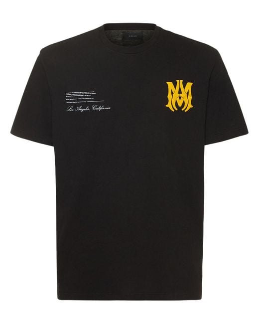 Amiri Logo Print Cotton Jersey T-shirt in Black for Men | Lyst